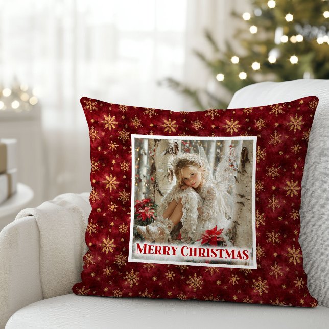 Luxury Angel Red Gold Kids Gift Best Christmas  Throw Pillow (Luxury Angel Red Gold Kids Gift Best Christmas Pillow

)