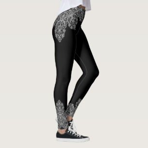 Luxury Antique Italian Lace Pattern  Leggings