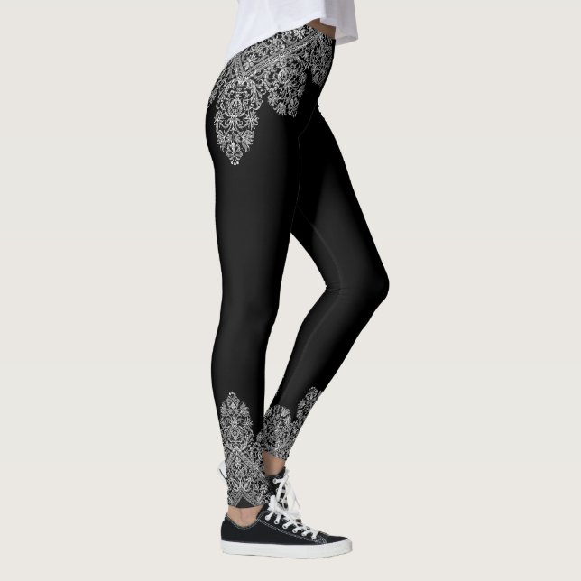 Luxury Antique Italian Lace Pattern  Leggings (Right)