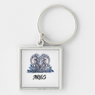 Luxury Aries Zodiac Crystal Keychain