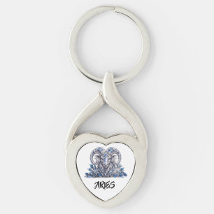 Luxury Aries Zodiac Crystal Keychain