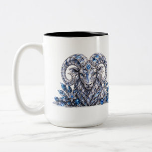 Luxury Aries Zodiac Crystal Two-Tone Coffee Mug