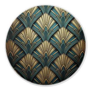 Luxury Art Deco Fan Design Ceramic Knob
