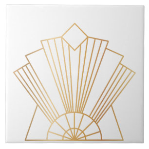 Luxury Art Deco Fan Motif Tile