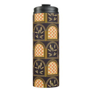 Luxury Art Deco Geometric Floral Seamless Pattern Thermal Tumbler