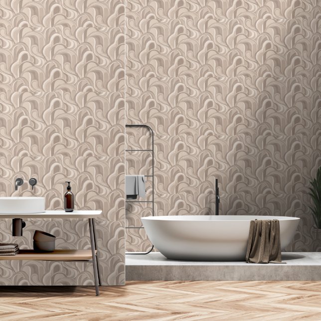 Luxury Art Deco Wave Wallpaper (Bathroom)