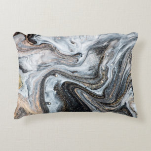 Luxury art in Eastern style. Golden swirl, artisti Accent Pillow
