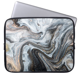 Luxury art in Eastern style. Golden swirl, artisti Laptop Sleeve