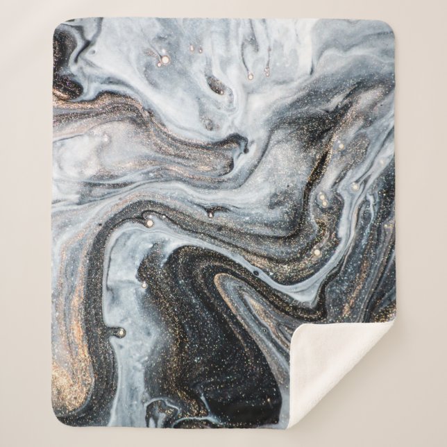 Luxury art in Eastern style. Golden swirl, artisti Sherpa Blanket (Front)