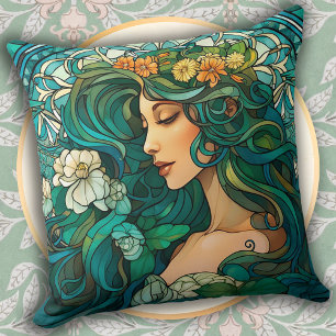 Luxury Art Nouveau Style Home Decor Throw Pillow