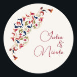 Luxury Artistic Botanical Floral Paisley Wedding Classic Round Sticker<br><div class="desc">Beautiful Invitation to celebrate Special occasions and festivals comes with digital and E-invitation as per your request. We would love to replicate our designs to make multiple products like rsvp cards, labels envelopes, and more. Customization is available for ready to print on request at info@shamaurcreatif@gmail.com. Look Forward to hearing from...</div>