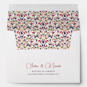 Luxury Artistic Botanical Floral Paisley Wedding Envelope