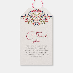 Luxury Artistic Botanical Floral Paisley Wedding Gift Tags