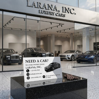 Luxury Auto Showroom Design Magnetic Business Card