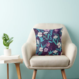 Luxury B&B Floral Throw Pillow