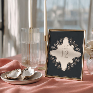 Luxury Baroque Wedding Table Number Poster