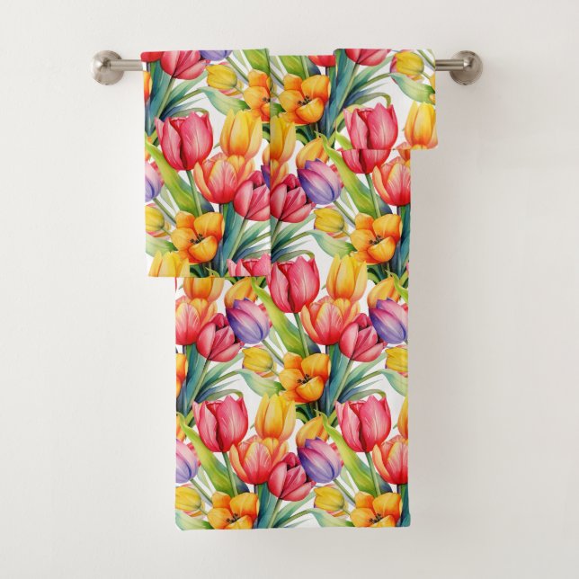 Luxury Bath Towel Set | Pamper Yourself w/ Flowers (Insitu)