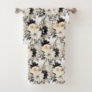 Luxury Bath Towel Set Pamper Yourself w/ Flowers