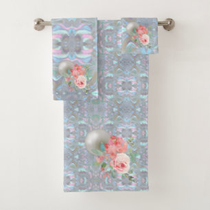 Luxury Bath Towel Set Pamper Yourself w/ Flowers