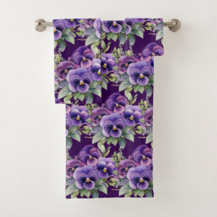 Luxury Bath Towel Set Pamper Yourself w/ Flowers