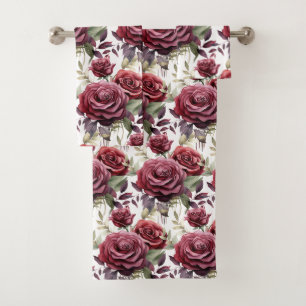 Luxury Bath Towel Set Pamper Yourself w/ Flowers