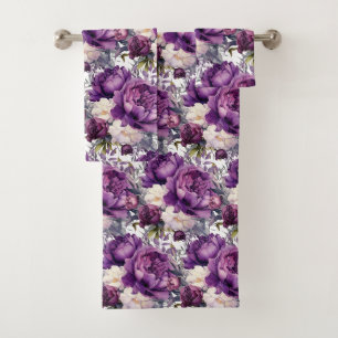 Luxury Bath Towel Set Pamper Yourself w/ Flowers