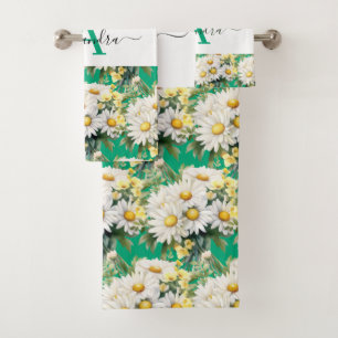 Luxury Bath Towel Set Pamper Yourself w/ Flowers
