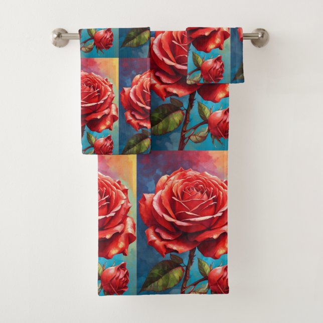 Luxury Bath Towel Set | Pamper Yourself w/ Flowers (Insitu)