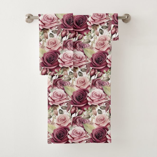 Luxury Bath Towel Set | Pamper Yourself w/ Flowers (Insitu)