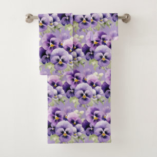 Luxury Bath Towel Set Pamper Yourself w/ Flowers