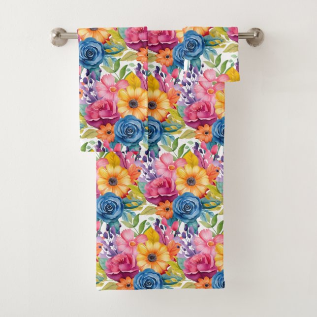 Luxury Bath Towel Set | Pamper Yourself w/ Flowers (Insitu)