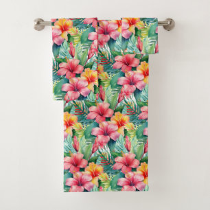 Luxury Bath Towel Set Pamper Yourself w/ Flowers