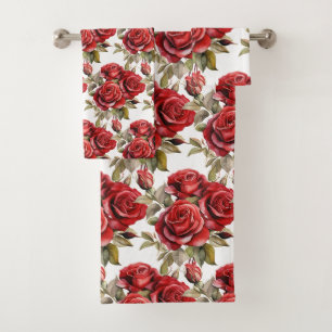 Luxury Bath Towel Set Pamper Yourself w/ Flowers
