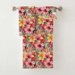 Luxury Bath Towel Set Pamper Yourself w/ Flowers