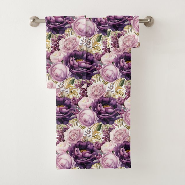 Luxury Bath Towel Set | Pamper Yourself w/ Flowers (Insitu)