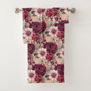 Luxury Bath Towel Set   Pamper Yourself w/ Flowers