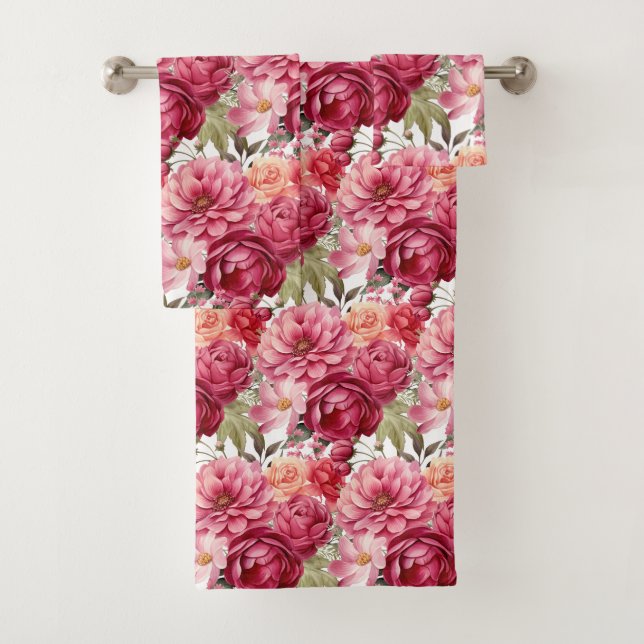 Luxury Bath Towel Set | Pamper Yourself w/ Flowers (Insitu)