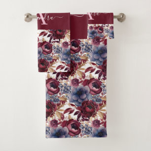 Luxury Bath Towel Set Pamper Yourself w/ Flowers