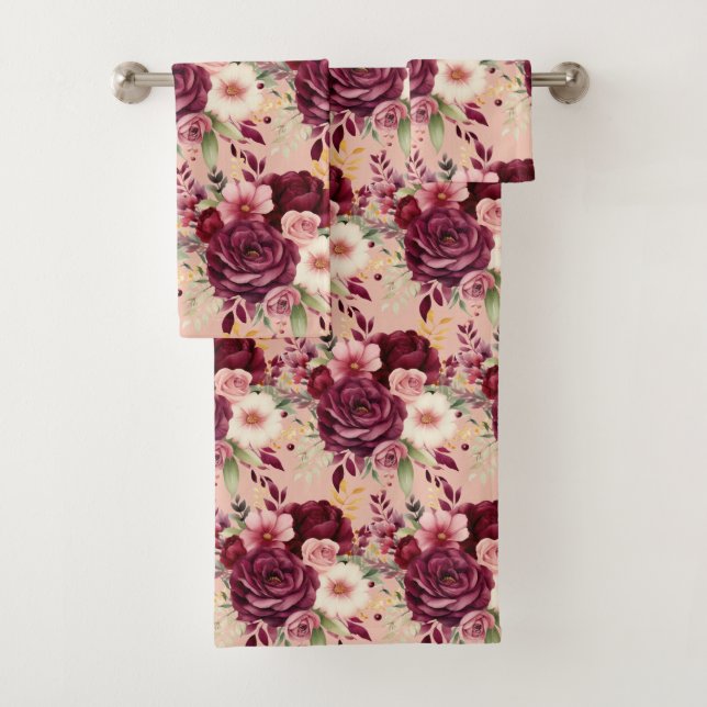 Luxury Bath Towel Set | Pamper Yourself w/ Flowers (Insitu)