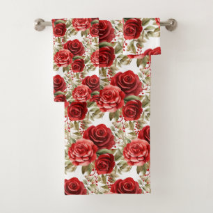 Luxury Bath Towel Set Pamper Yourself w/ Flowers