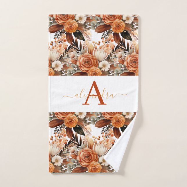 Luxury Bath Towel Set | Pamper Yourself w/ Flowers (Hand Towel)