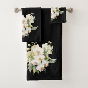 Luxury Bath Towel Set Pamper Yourself w/ Flowers
