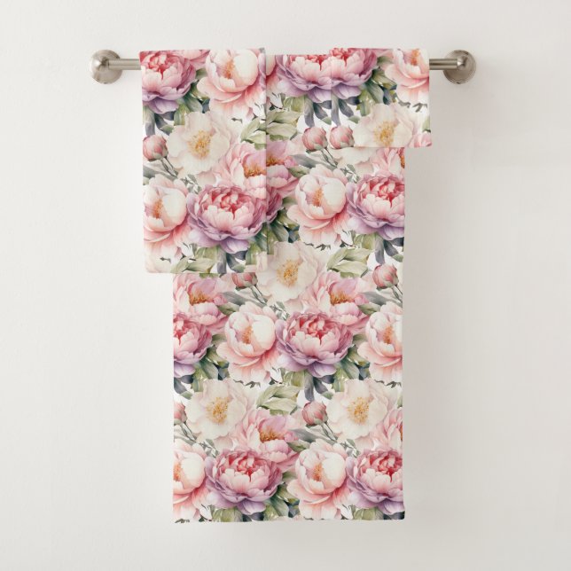 Luxury Bath Towel Set | Pamper Yourself w/ Flowers (Insitu)