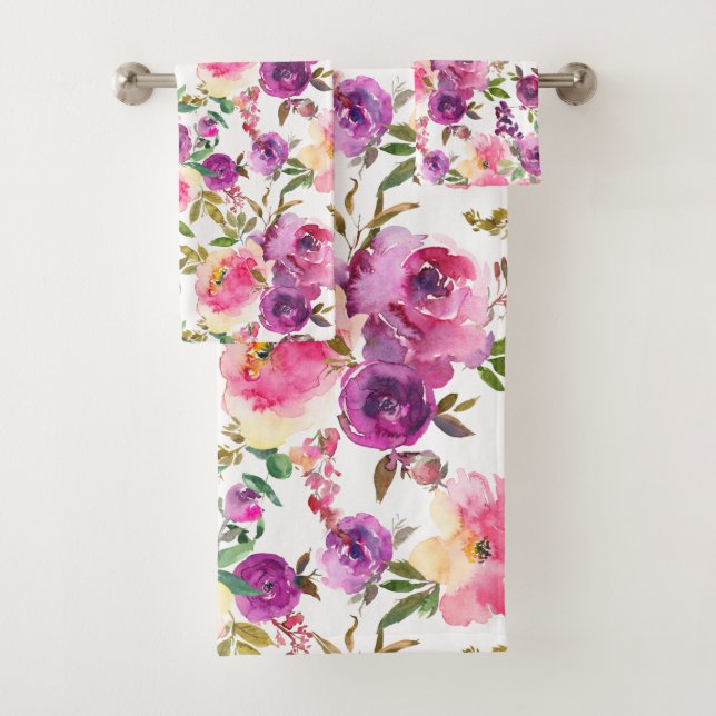 Luxury Bath Towel Set | Pamper Yourself w/ Flowers (Insitu)