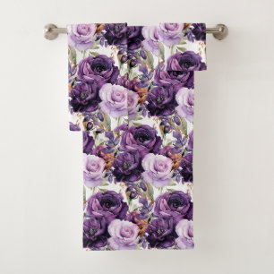 Luxury Bath Towel Set Pamper Yourself w/ Flowers