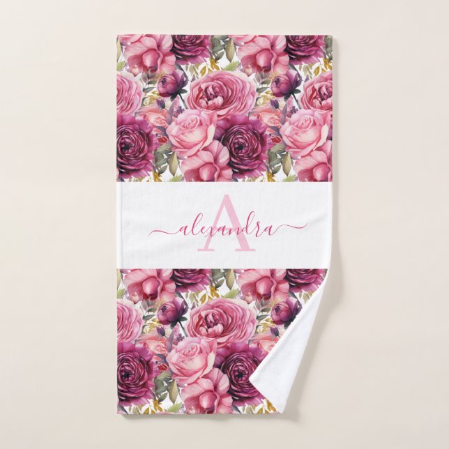 Luxury Bath Towel Set | Pamper Yourself w/ Flowers (Hand Towel)
