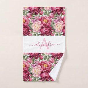 Luxury Bath Towel Set Pamper Yourself w/ Flowers