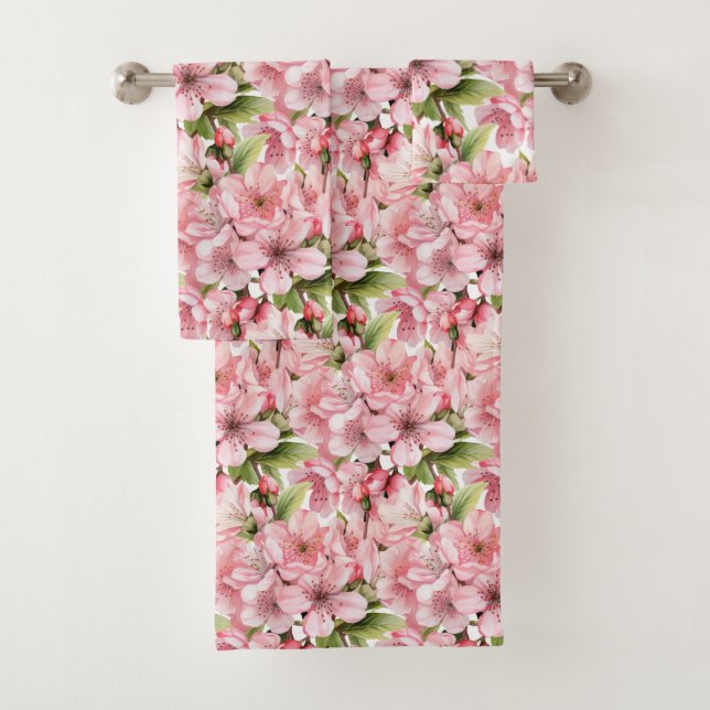 Luxury Bath Towel Set | Pamper Yourself w/ Flowers (Insitu)
