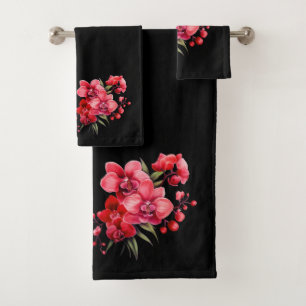 Luxury Bath Towel Set Pamper Yourself w/ Flowers