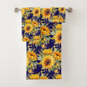 Luxury Bath Towel Set Pamper Yourself w/ Flowers